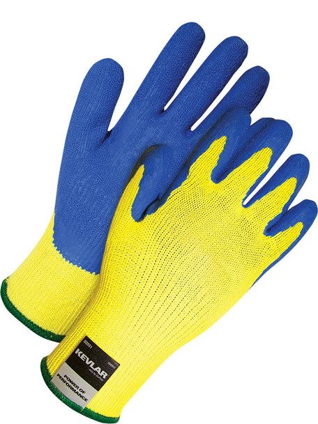 Seamless Knit Kevlar Cut Level 4 Blue Crinkle Latex Palm | Bob Dale Gloves | All Safety