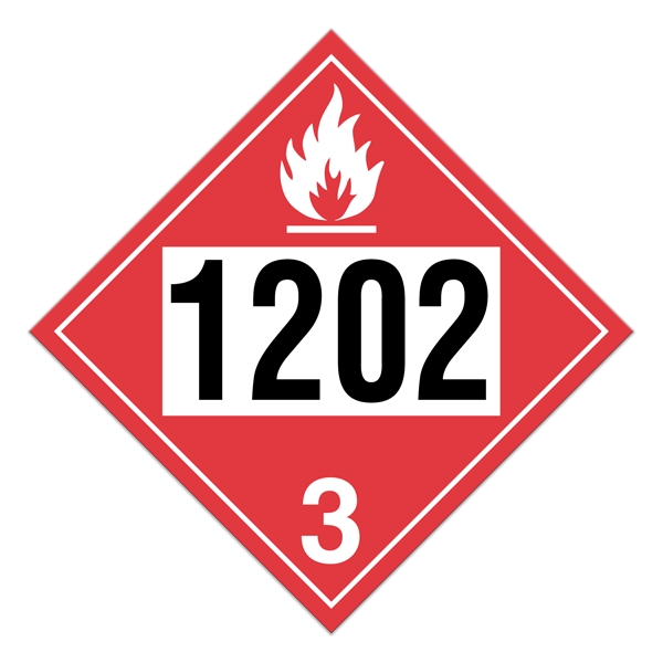 Diesel Fuel, Fuel Oil | Class 3 Placard (100/PKG) | Incom Signs | All Safety