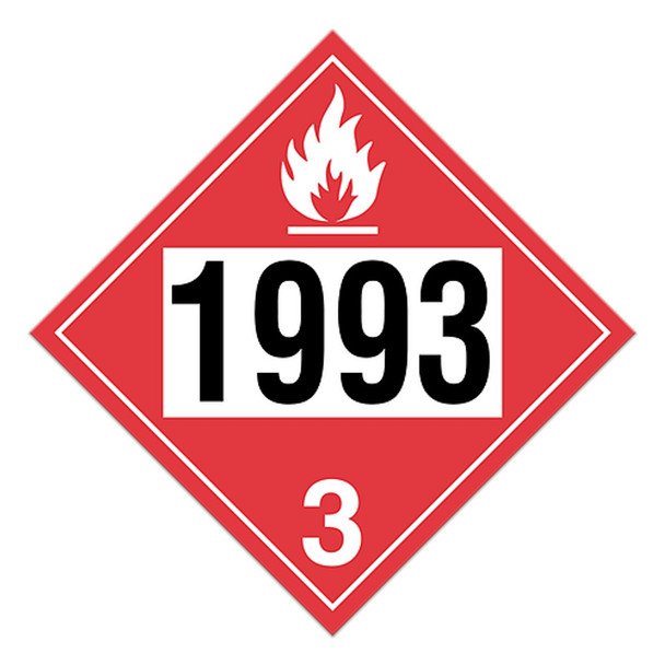 Flammable Liquid | Class 3 Placard (100/pkg) | Incom Signs | All Safety