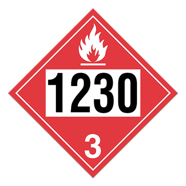 Methanol | Class 3 Placard (100/pkg) | Incom Signs | All Safety