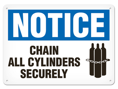 OSHA Safety Sign | Notice Chain All Cylinders Securely | Incom Signs