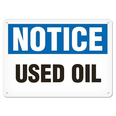 Used Oil Rags Sign OSHA Safety Sign | Notice Used Oil | Incom Signs