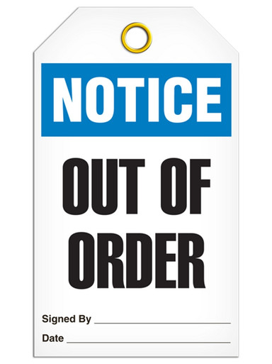 Back Order Tags Notice - Out of Order Tag | PKG/25 | Incom Signs