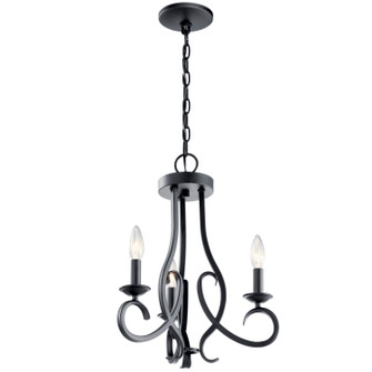 Ania Three Light Chandelier/Semi Flush Mount (12|52243BK)