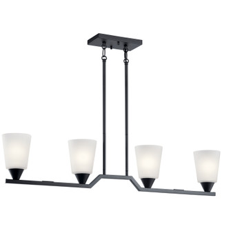Skagos Four Light Linear Chandelier (12|52233BK)