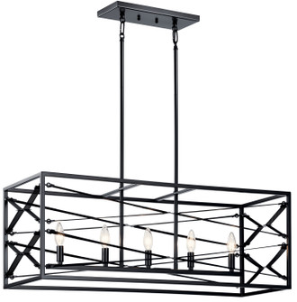 Sevan Five Light Linear Chandelier (12|52140BK)