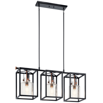 Kitner Three Light Linear Chandelier (12|52033BK)