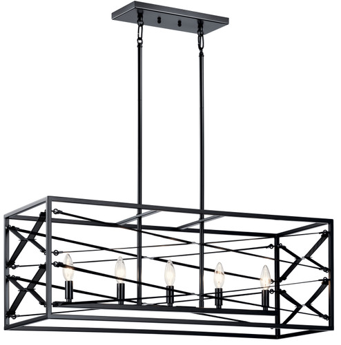 Sevan Five Light Linear Chandelier (12|52140BK)