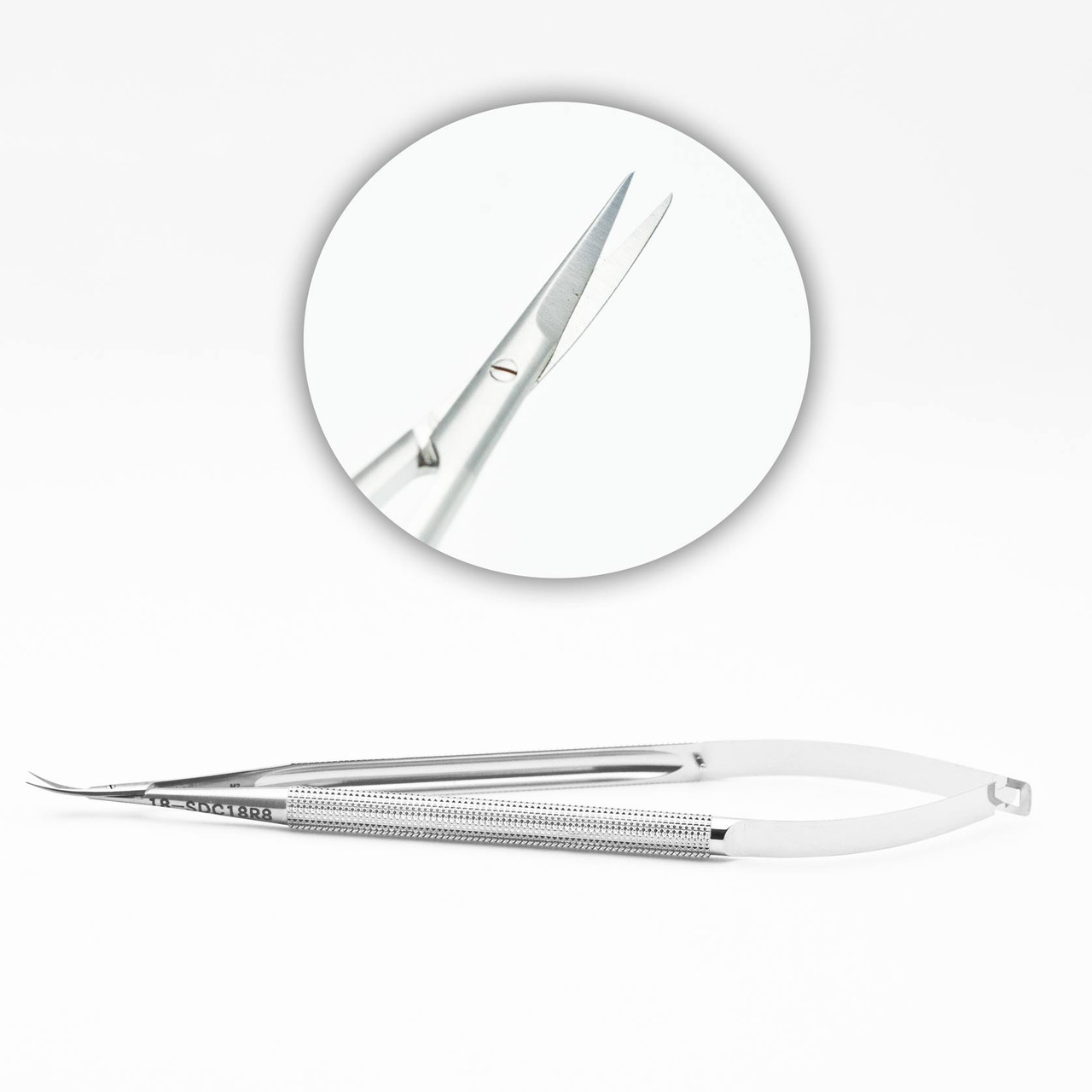 Sciss Micro 18Cm Long 8Mm Dia. Cvd. 15Mm Bld | 18-SDC18R8