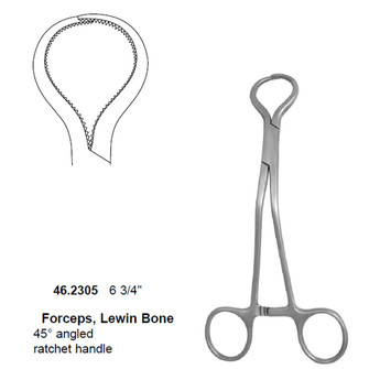 Lewin Bone Forceps 6.75In 45D Angled Handle | 46.2305