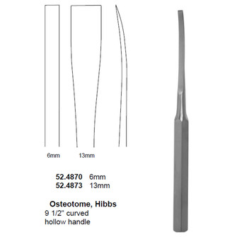 Hibbs Osteotome 9.5In Cvd 1/2In Hollow Hndl