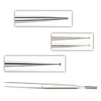 Micro Ring Tip Forceps 10In