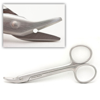 Wire Cutting Scissors Angled Notched 120 Mm