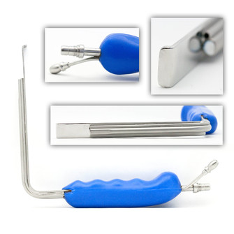 Right Angle Fiber-Optic Retractor 5/8 X 6 Inches With Suction