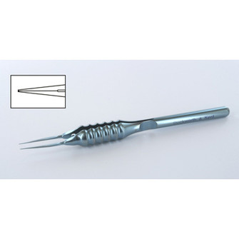 Forceps Straight Toothed Long Round Handle 0.12Mm