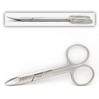 Wire Cutting Scissors 4 Inches Curved Serrated (Crown)