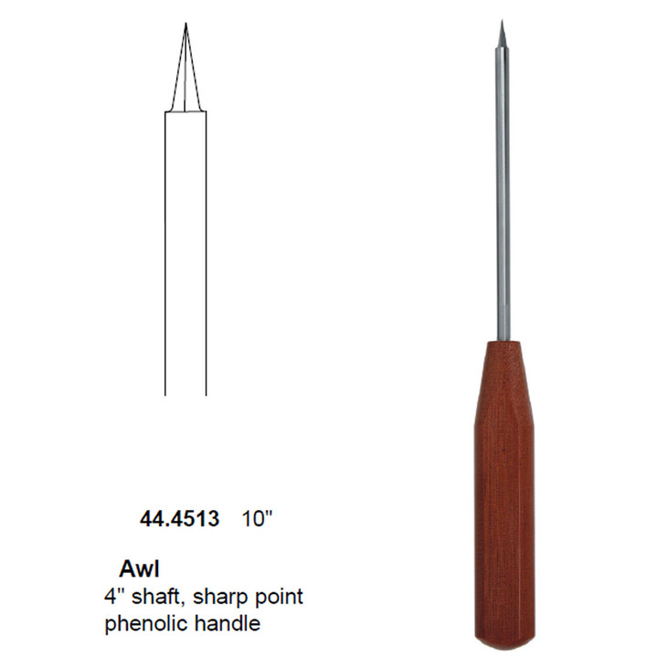 Awl 10In 4In Shaft Sharp Point Phenolic Hndl