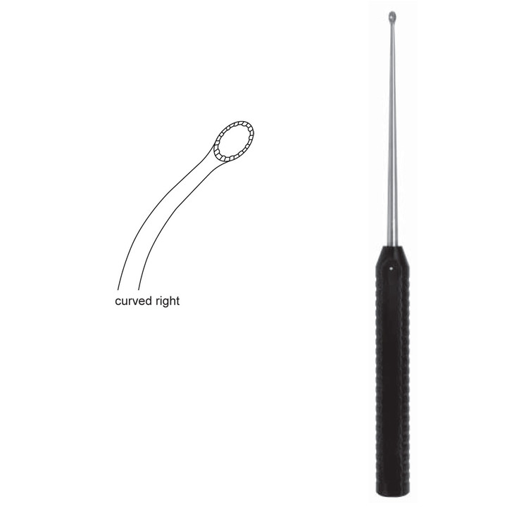 Tooth Curette 17In Curved Right 10Mm X 6.5Mm