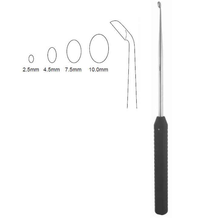 Double Handed 18In Ang Oval Curette 10Mm