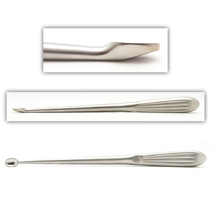 #6 Flat Back Spinal Cur. 9In Hollow Hndl Str