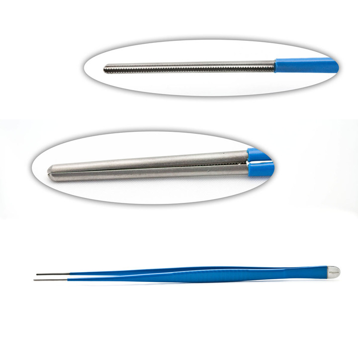 Debakey Tissue Forcep 12In 2T Insulated Blue
