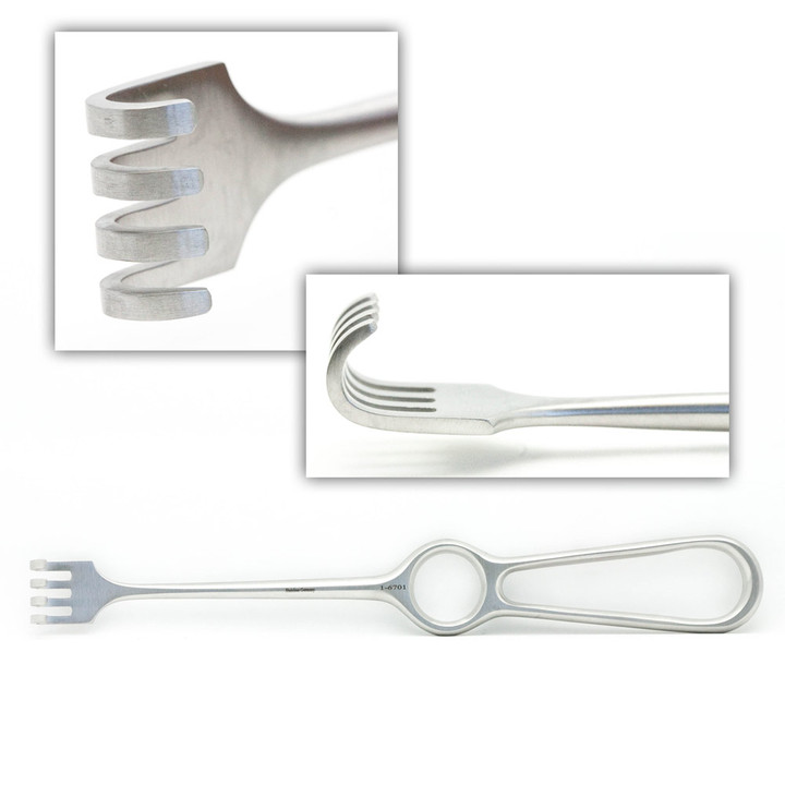 Volkman Retractor 4 Prong Blunt 8In