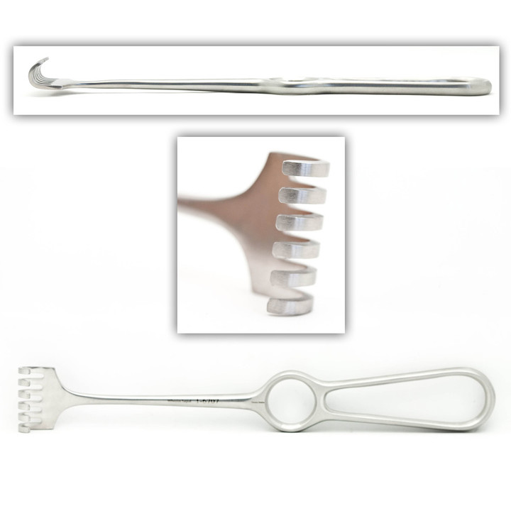 Vokman Retractor 8In 6 Prong Blunt