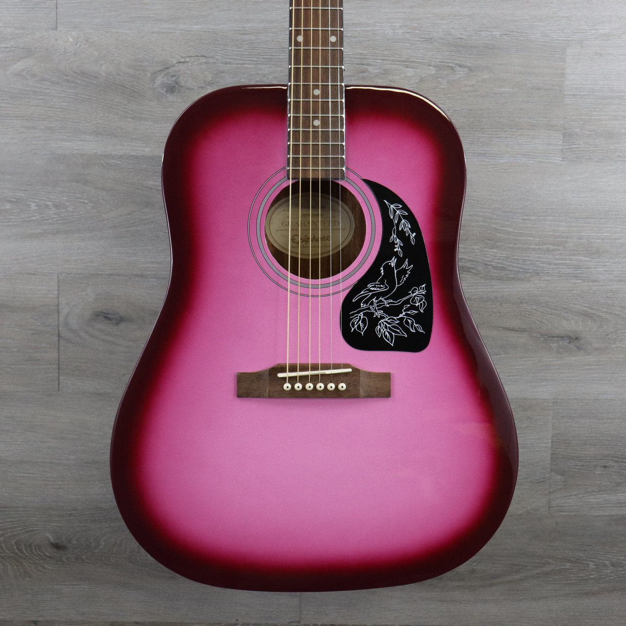 pink epiphone guitar