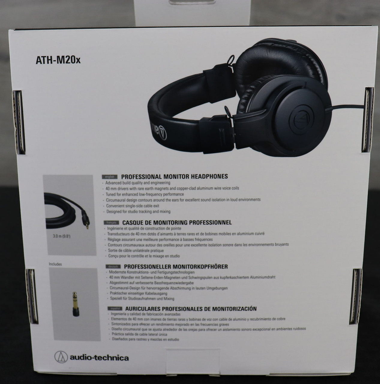  Audio-Technica ATH-M20X Professional Studio Monitor Headphones,  Black : Electronics