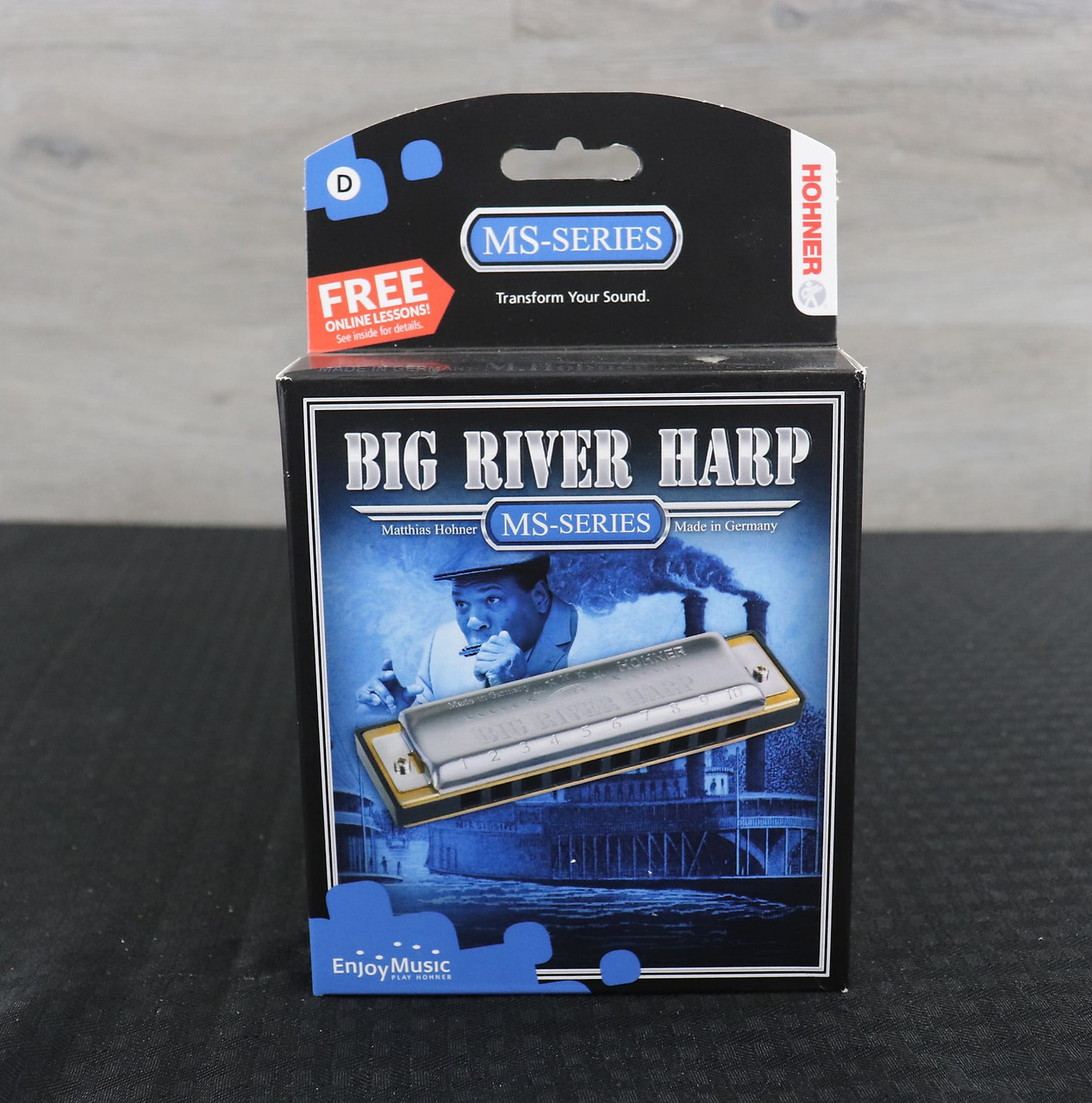 Hohner 590BX-D MS Series Modular Big River Harp Harmonica - Key of D Silver