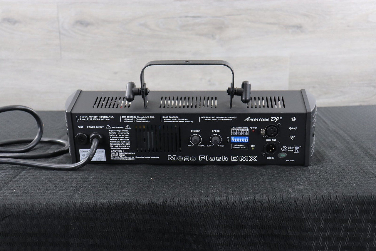 American DJ Mega Flash DMX 800w Strobe Light Black - K&S Music