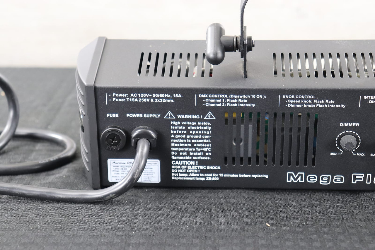 American DJ Mega Flash DMX 800w Strobe Light Black - K&S Music
