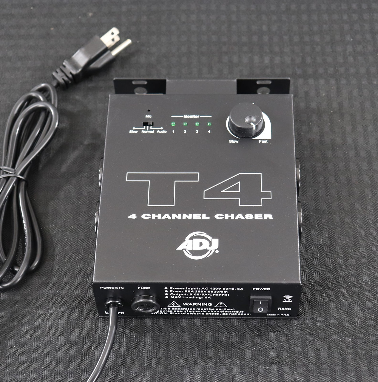 American DJ T4 4-Channel Chase Light Controller Black