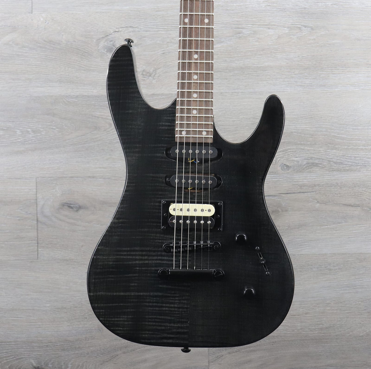 Kramer Striker Figured HSS Stoptail Transparent Black - K&S Music