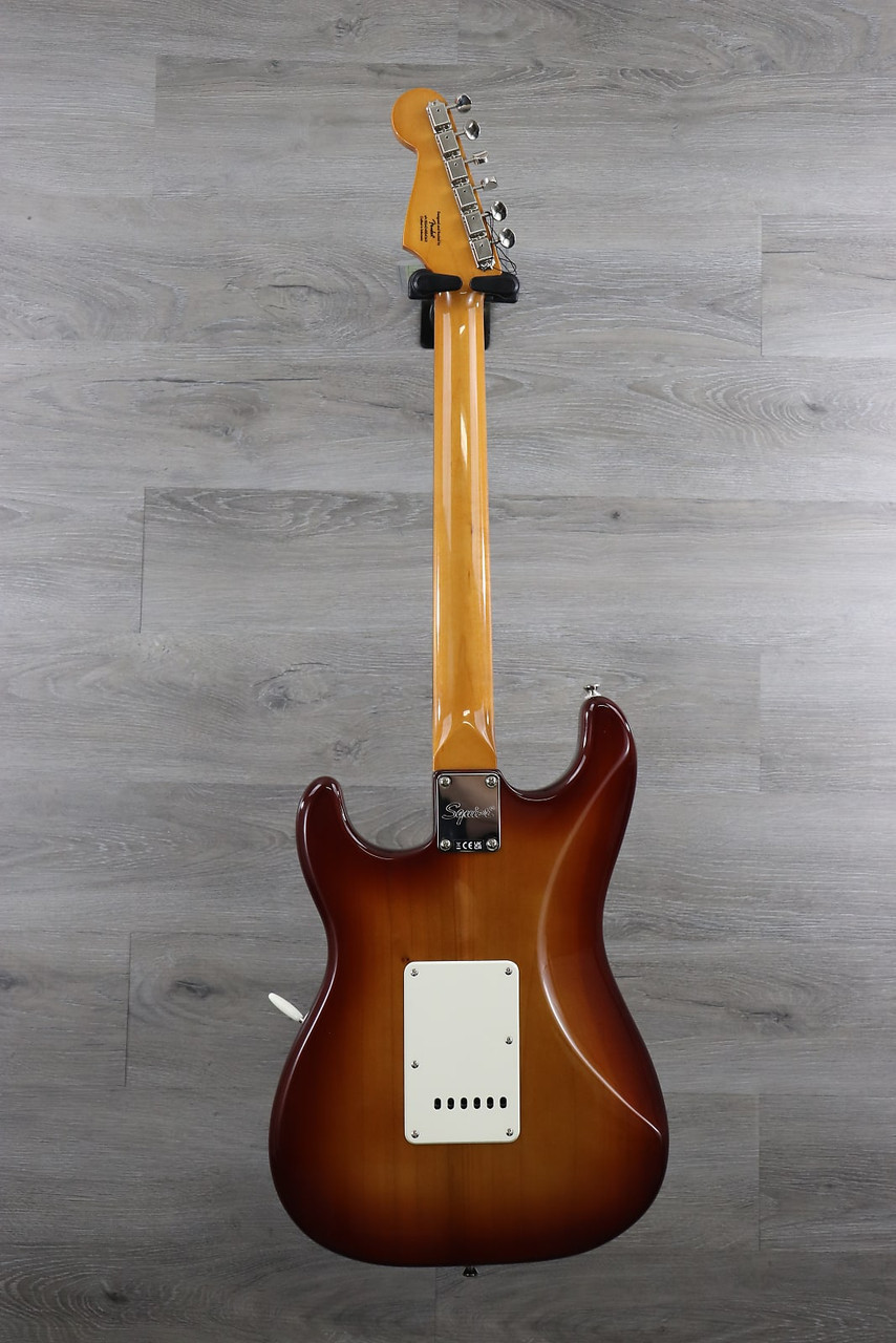 squier tobacco sunburst by Fender Telecaster RH 6-String 21-Fret Electric Guitar its the classic Maple construction with a C shape 9.5 radius Squier Classic Vibe '60s Stratocaster