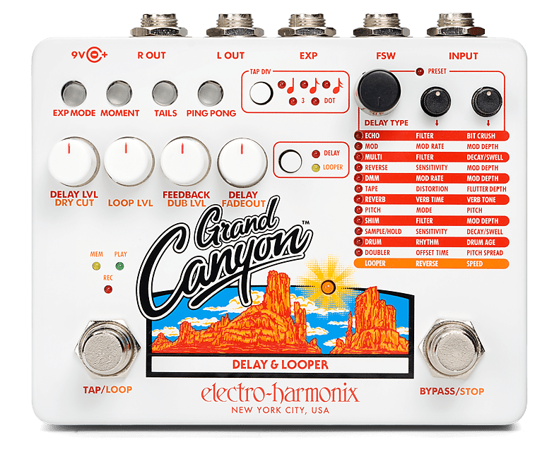 Electro-Harmonix Grand Canyon Delay and Looper White - K&S Music