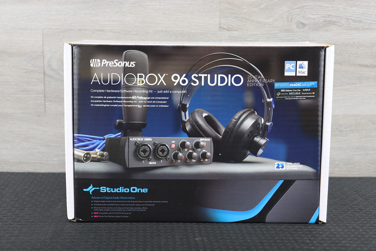 PreSonus AudioBox 96 Studio Recording Ultimate Bundle 25th Anniversary  Black - K&S Music Center LLC