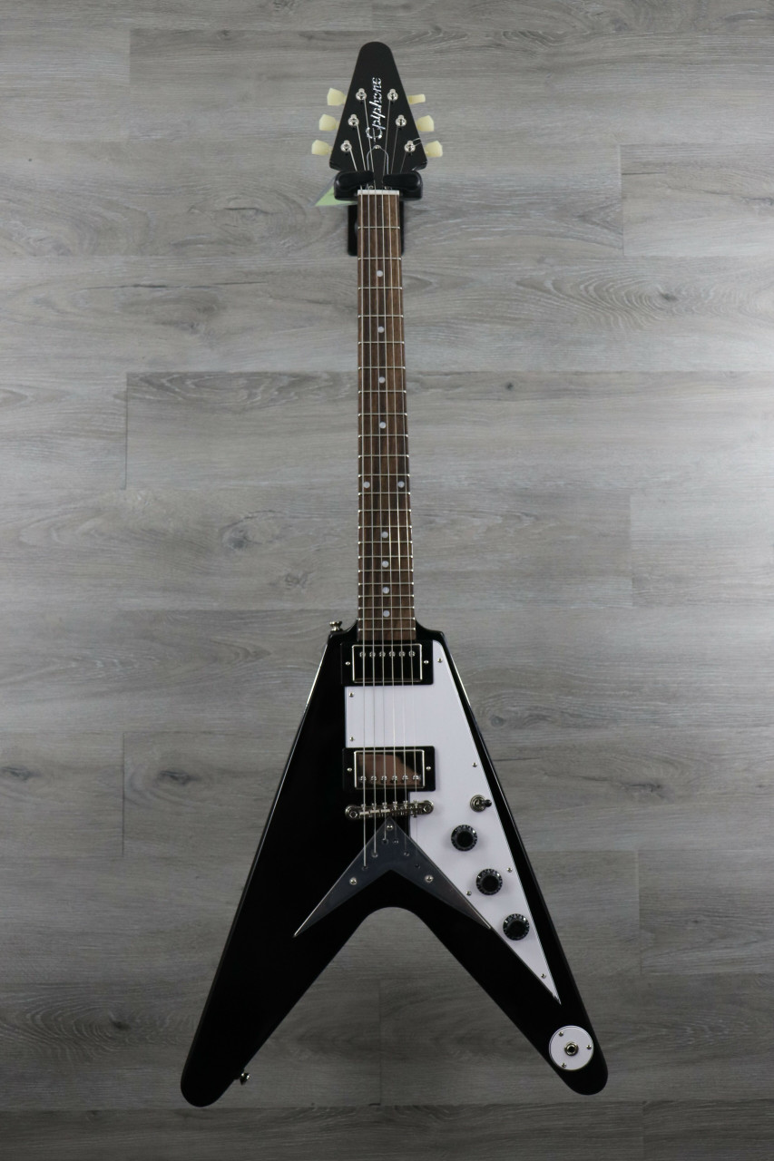 epiphone flying v black and white