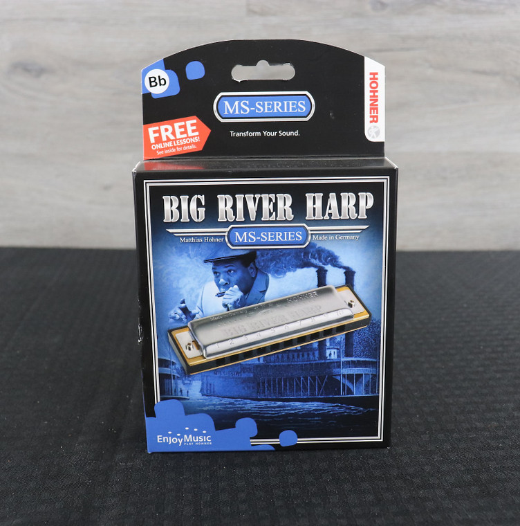 Hohner 590BX-BN MS Series Modular Big River Harp Harmonica - Key of B Silver