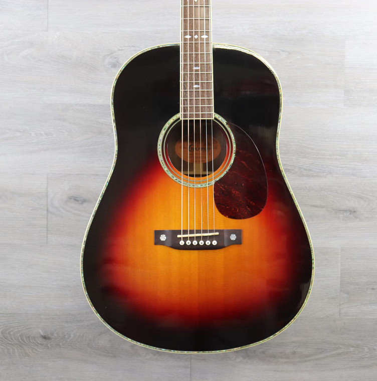 Crafter TR-060/VLS-V Slot-headed Southern Jumbo guitar with Hardcase case Sunburst