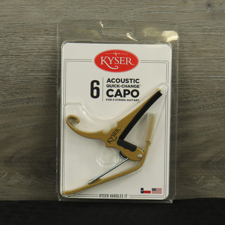 Kyser KG6G Quick Change 6-String Acoustic Guitar Capo Gold - K&S