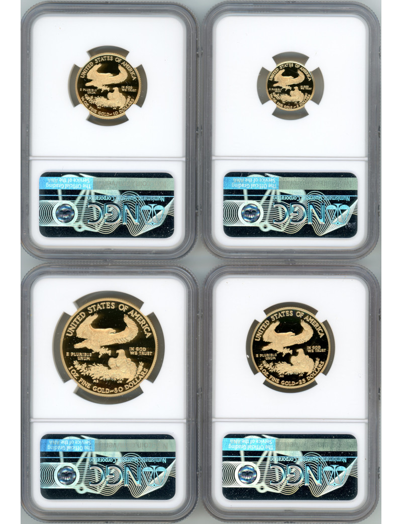 2020-W American Gold Eagle Proof 4-Coin Year Set NGC PF70 Ed Moy