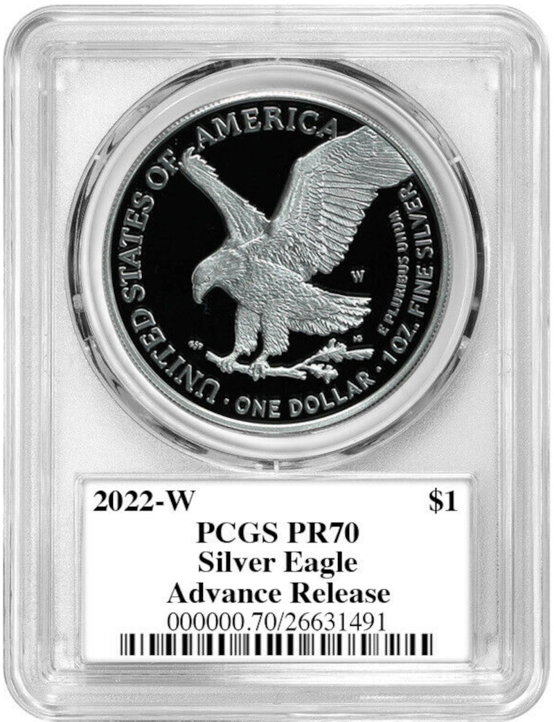 2022-W Silver Eagle Advanced Releases PCGS PR70 Emily Damstra