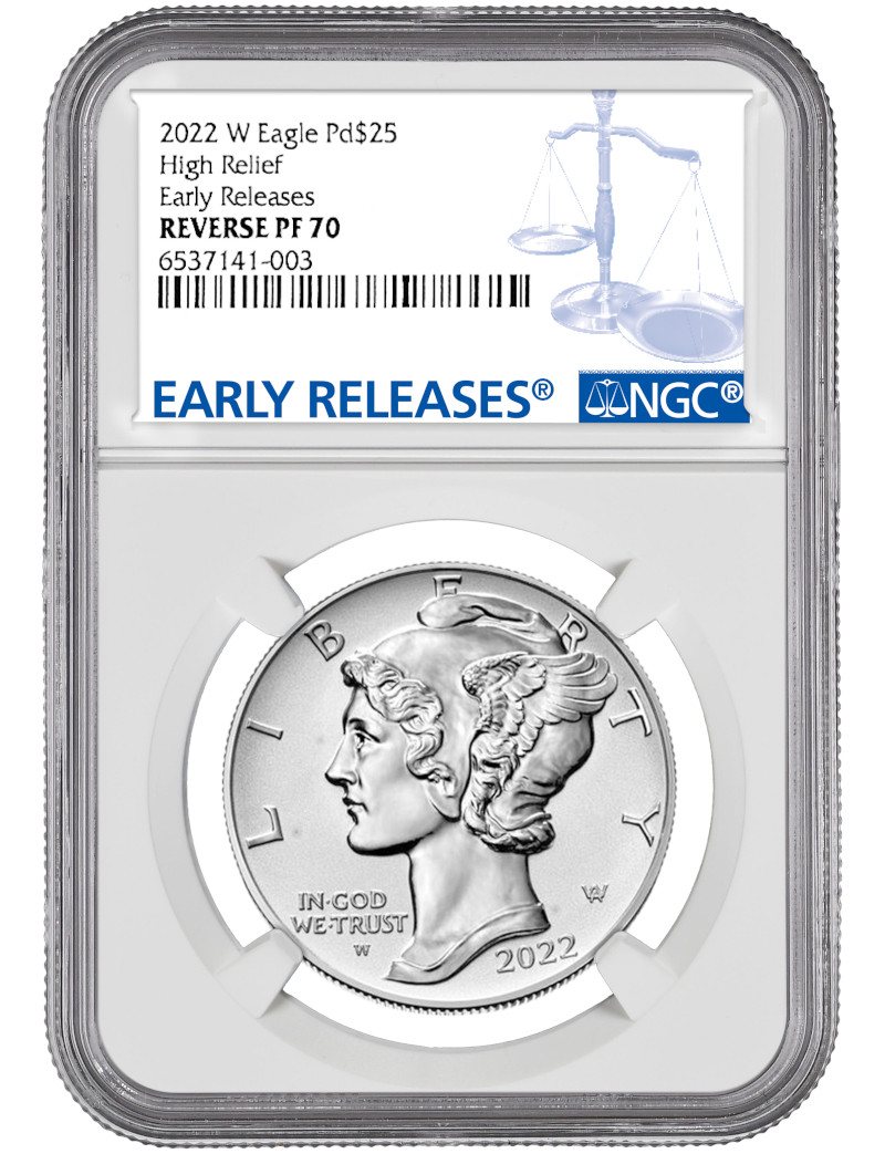 2022-W Palladium Reverse Proof Early Releases NGC PF70 | LCR Coin