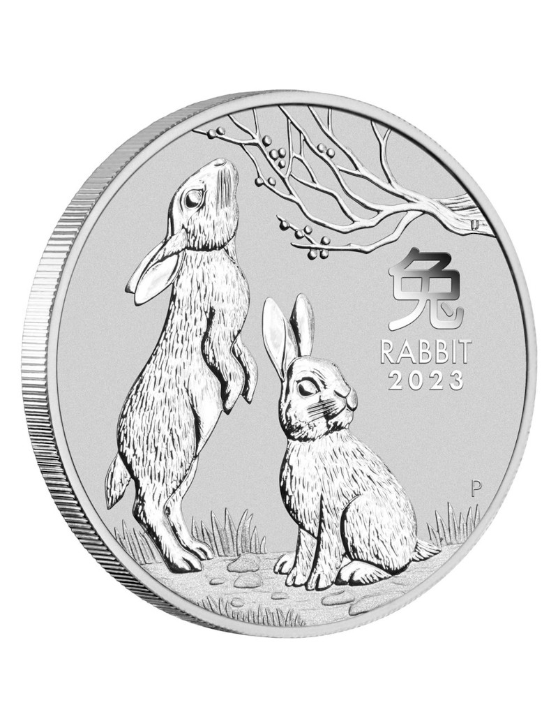 2023 2 oz Silver Lunar Year of The Rabbit BU Perth Mint Australia 2023 2 oz Silver Lunar Year of The Rabbit BU Perth Mint Australia