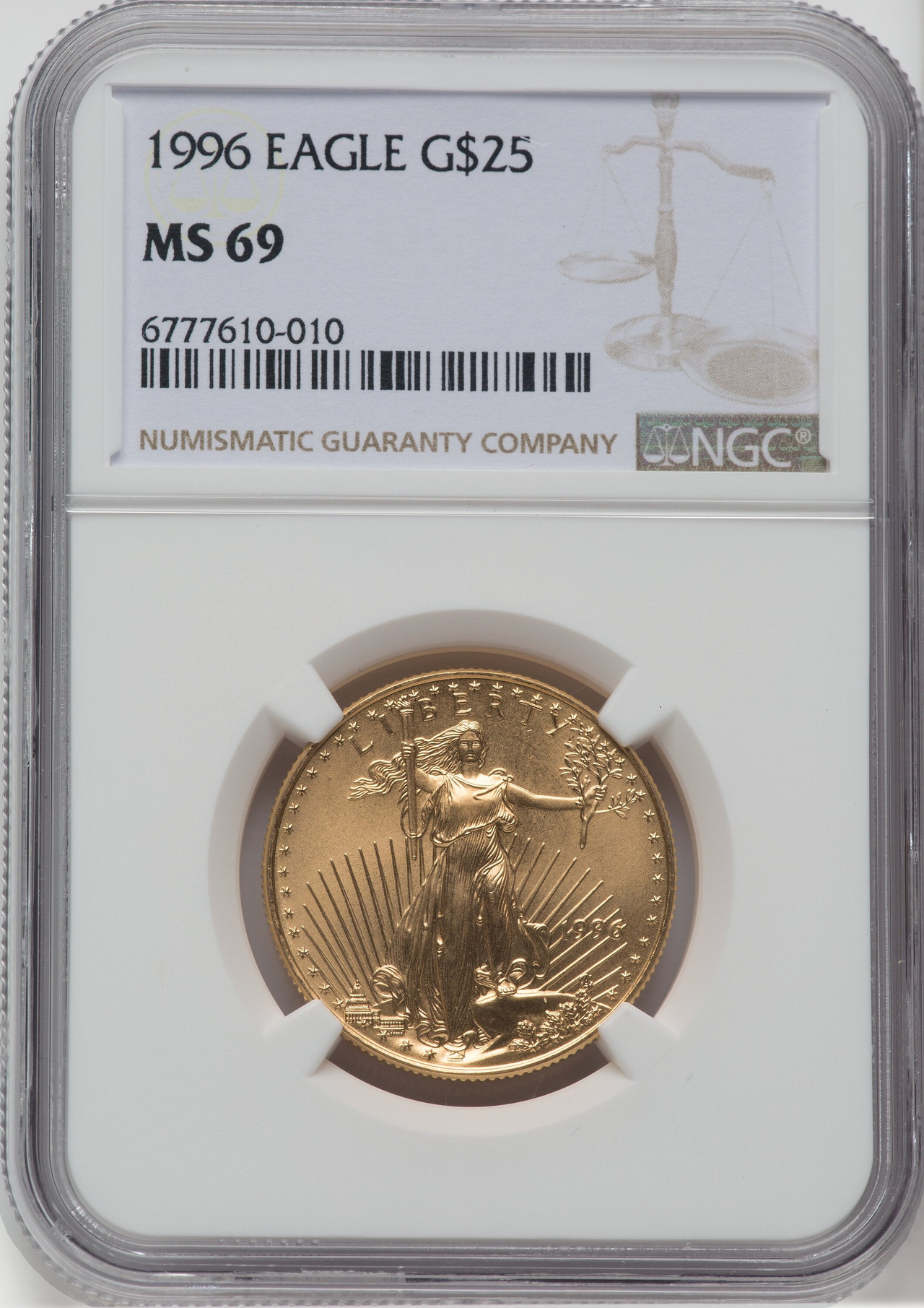 1996 G$25 Half-Ounce Gold Eagle NGC MS69 - LCR Coin