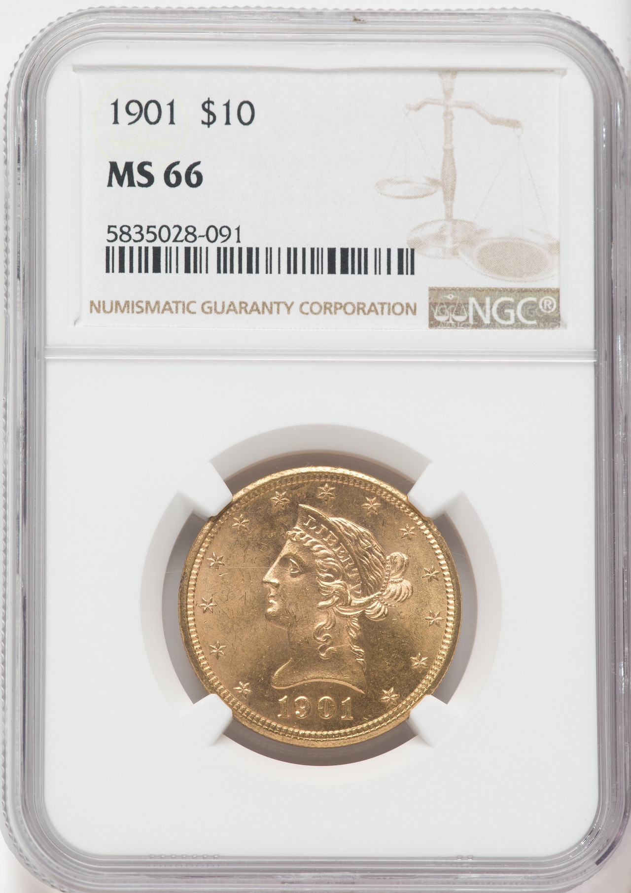 1901 $10 Liberty Eagle NGC MS66 - LCR Coin