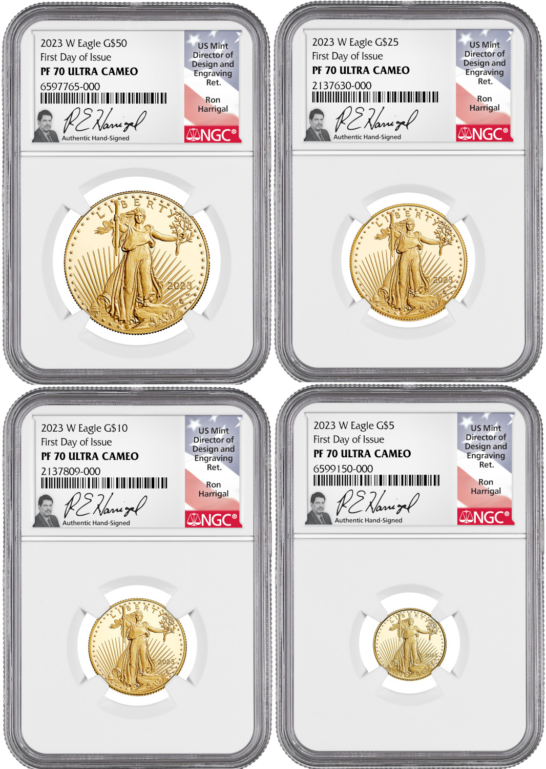 2023-W Gold Eagle 4-Coin Set FDI NGC PF70 Ultra Cameo | LCR Coin