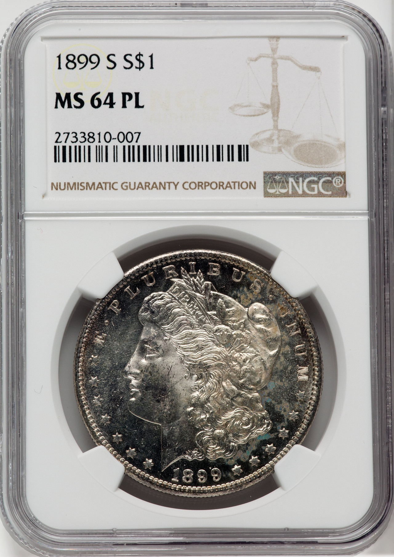 1899年 アメリカ モルガンダラー銀貨 NGC MS64 1899年 アメリカ