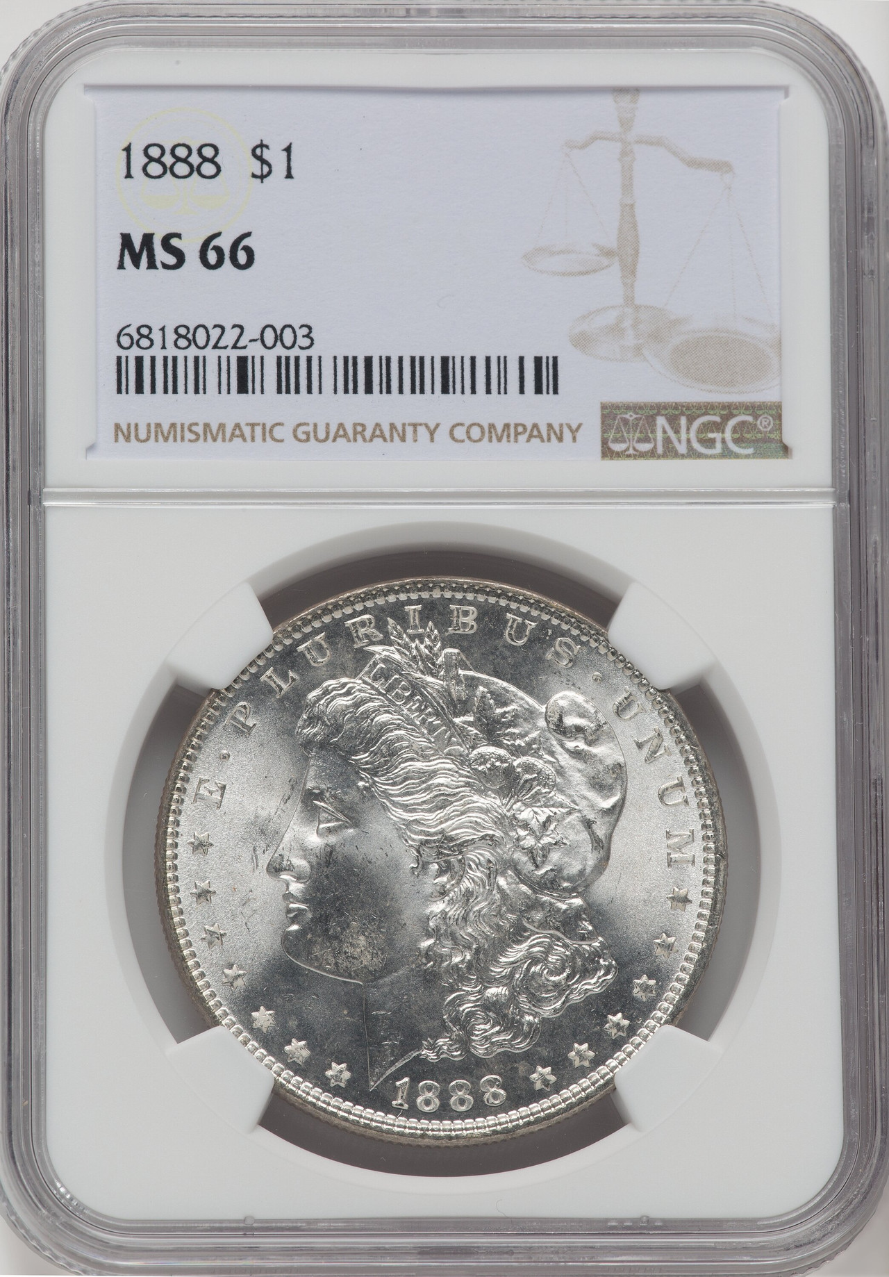 1888 $1 Morgan Dollar NGC MS66 - LCR Coin 1888 $1 Morgan Dollar NGC MS66 - LCR Coin